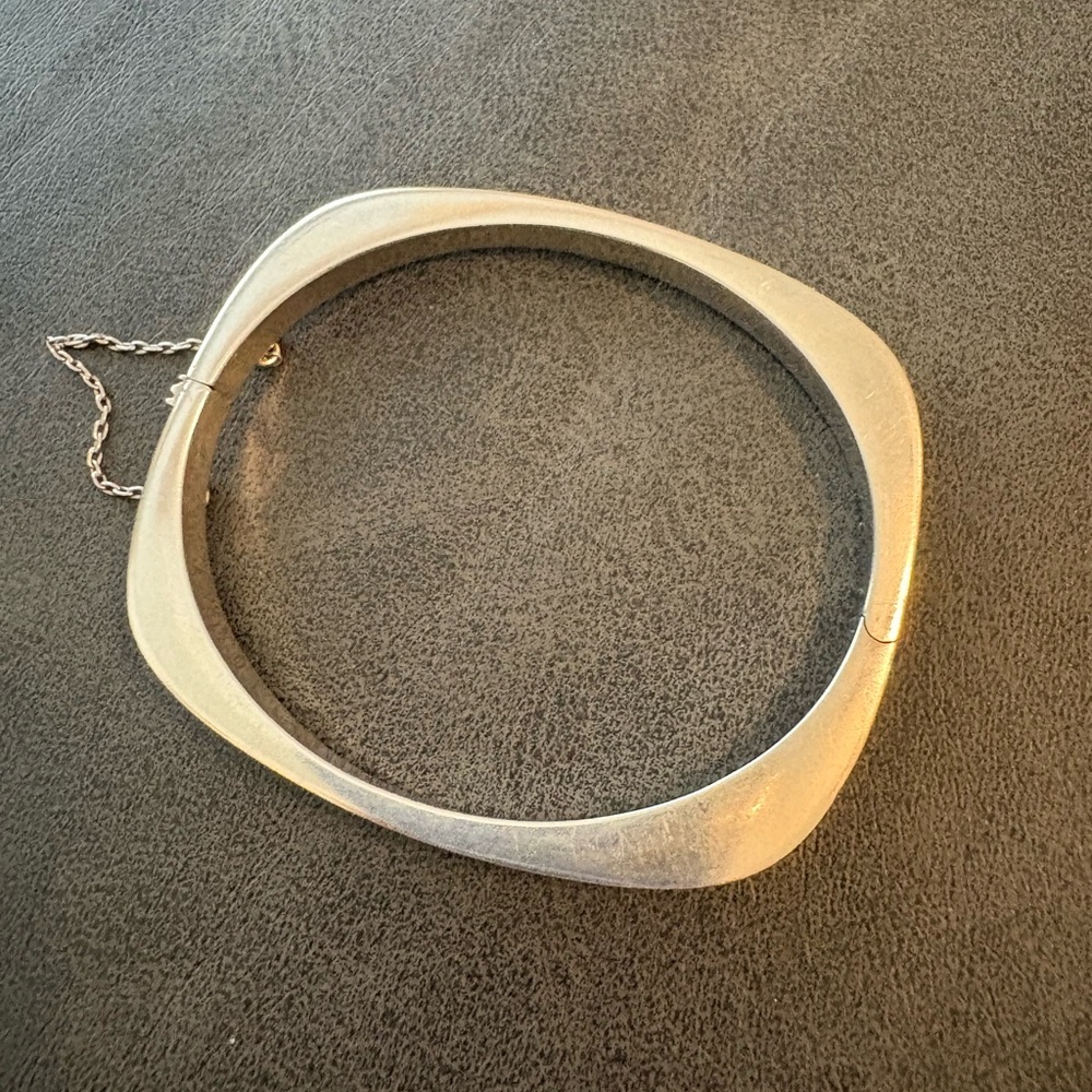 Sterling Silver Square Hinged Bangle Bracelet